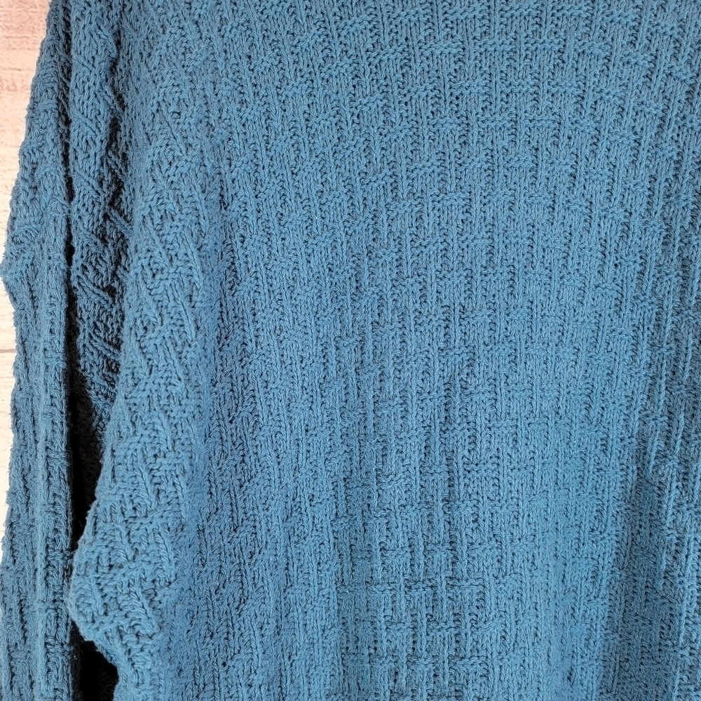 𝅺PURITAN Knit Cotton Crew Neck Sweater Blue Size X-Large Men's - Picture 3 of 4